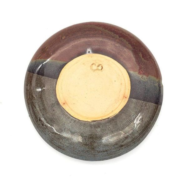 Vintage Stoneware Pottery Votive Candle Holder Modern MCM Metallic Striped Ombre - Picture 7 of 7